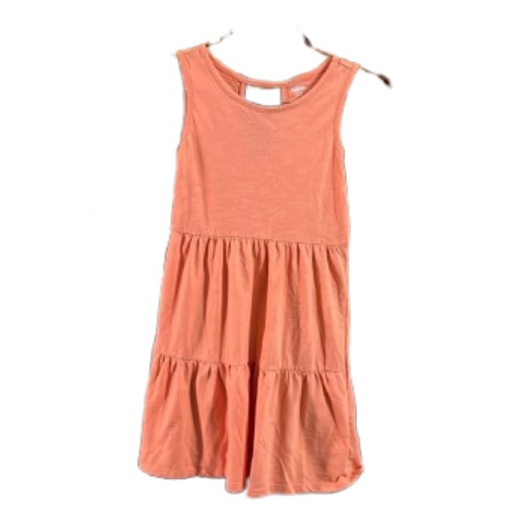 #450 Old Navy girls L 10-12 tiered sleeveless peach